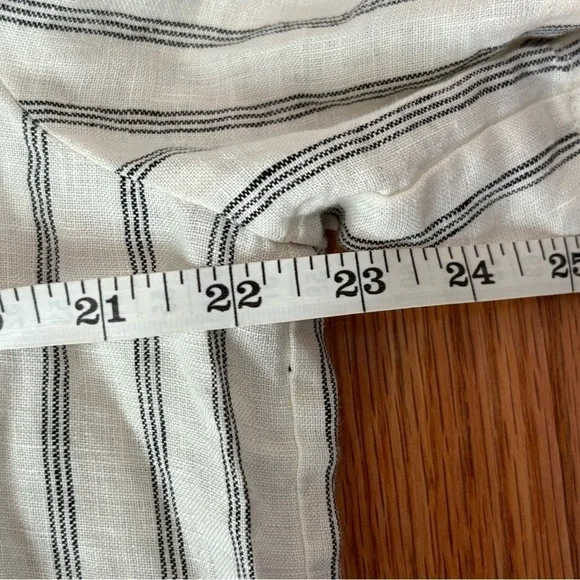 Everlane Linen Striped Boxy Button Down Short Sleeve Shirt - Picture 5 of 5